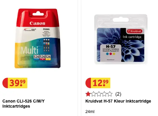 Kruidvat inktcartridges