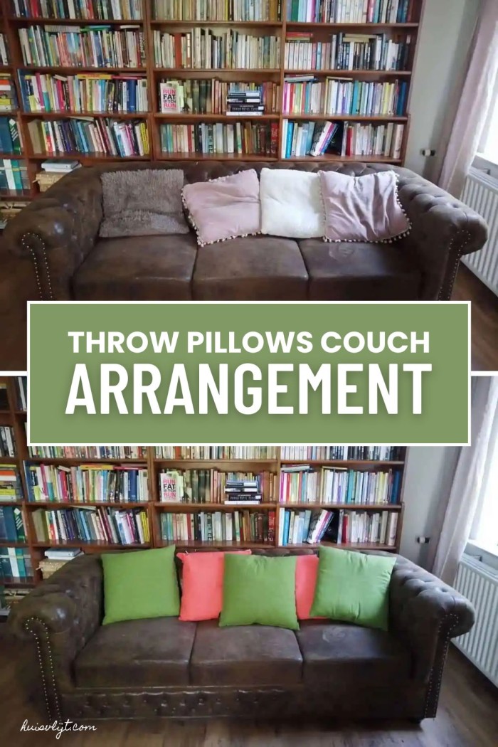 throw pillows couch arrangement