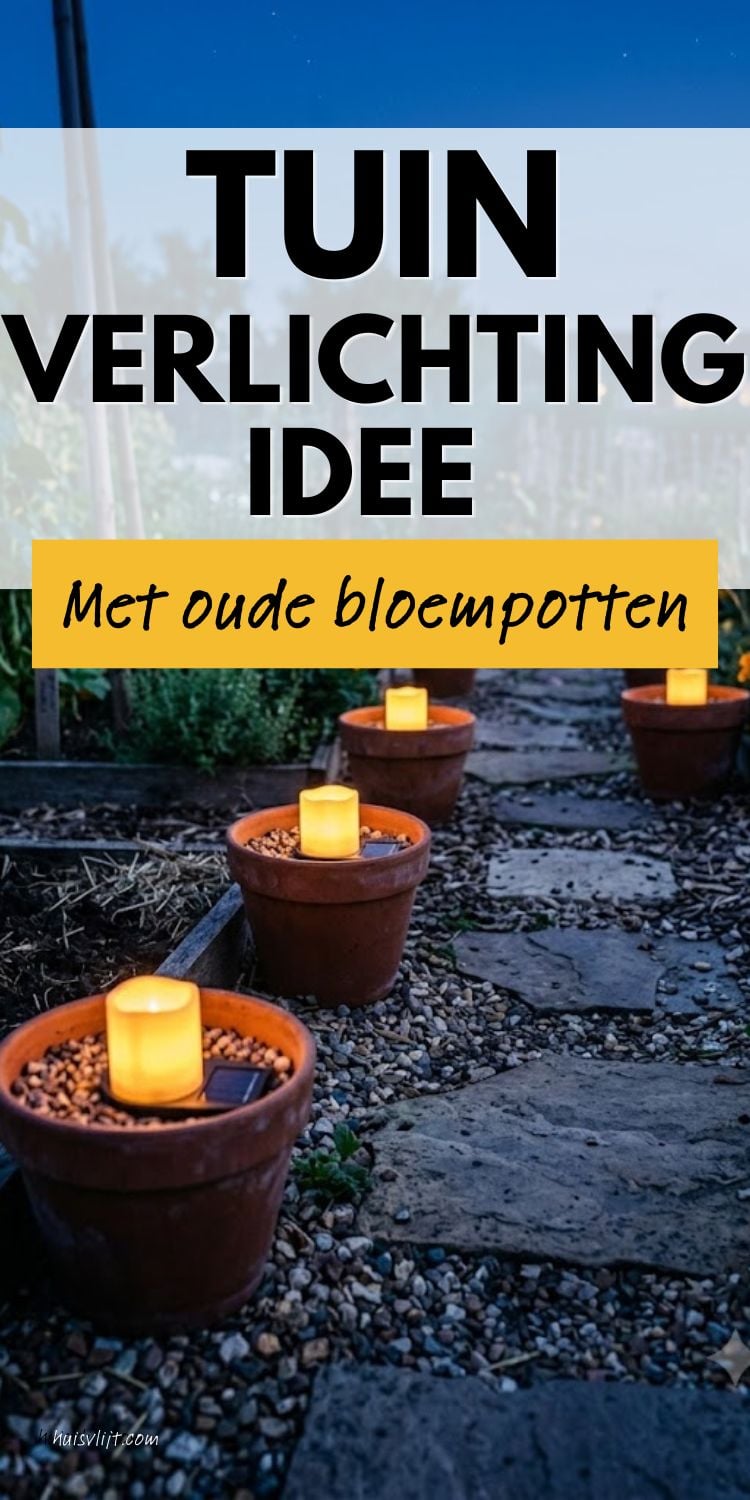 Oude plantenpotten hergebruiken 3 tuinverlichting idee