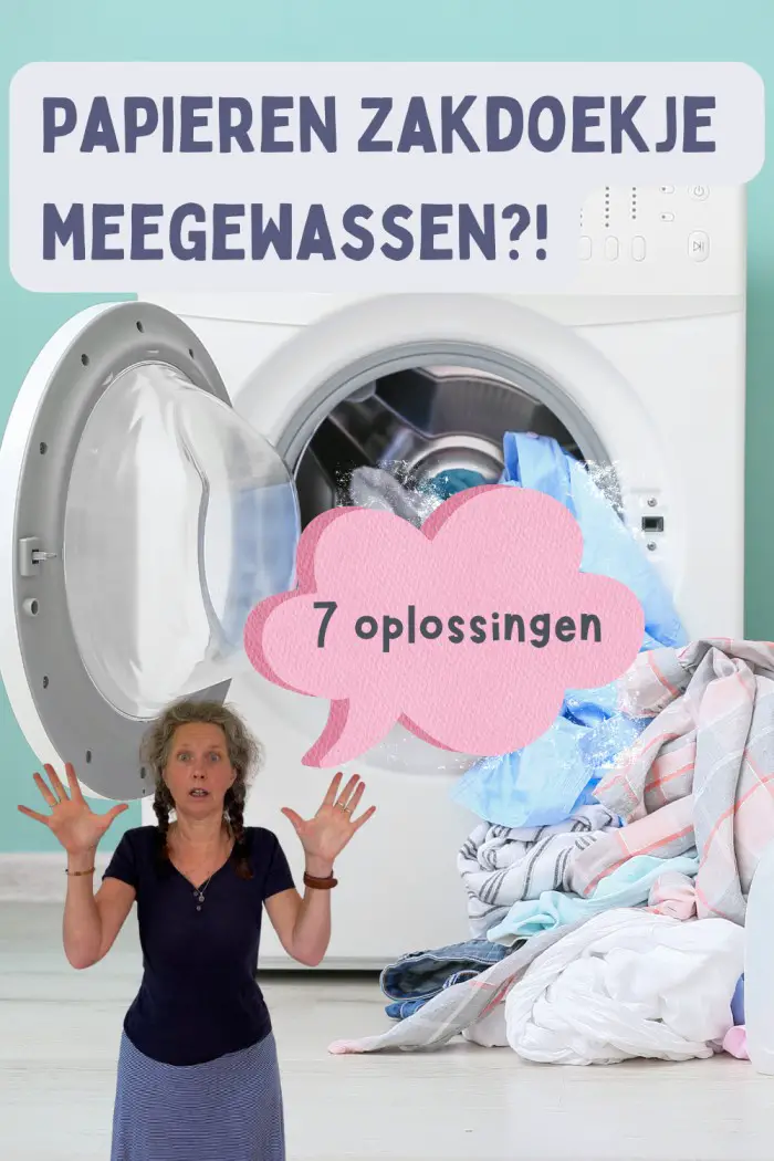 papieren zakdoekje meegewassen