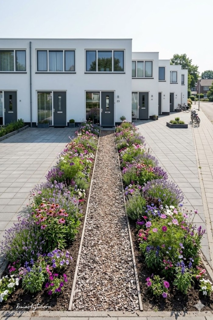 houtsnippers tuinpad