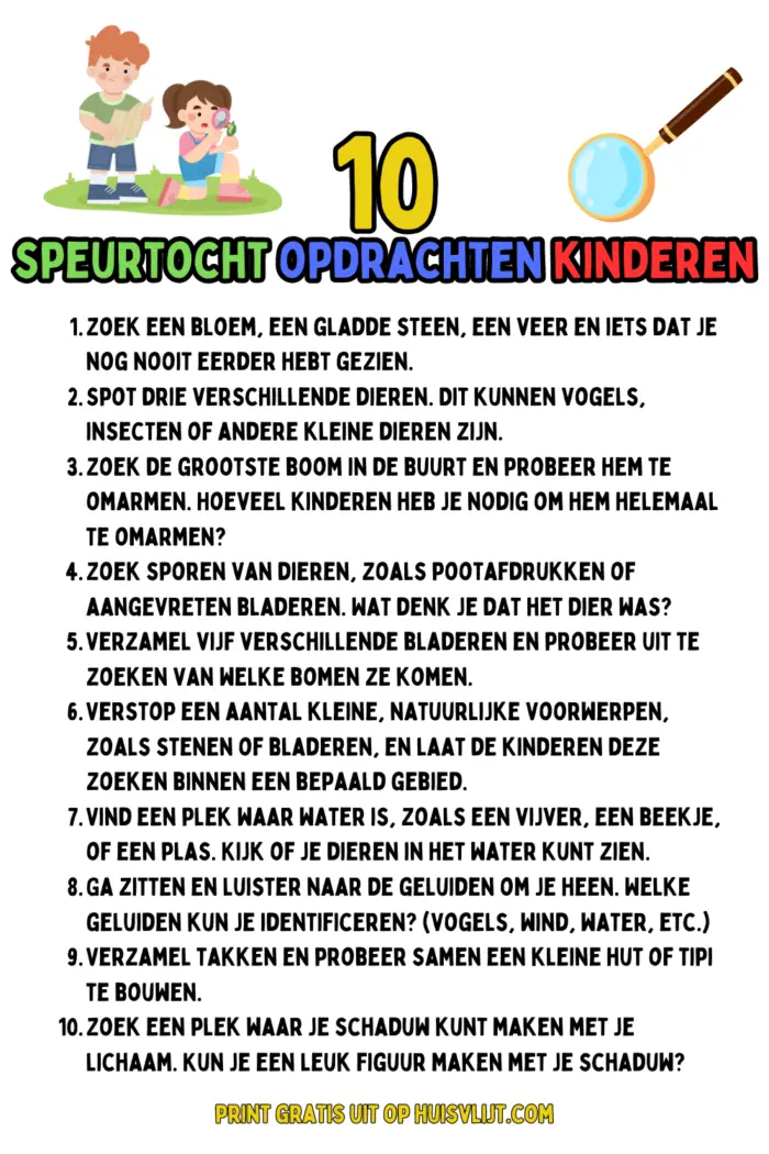 speurtocht opdrachten kinderen