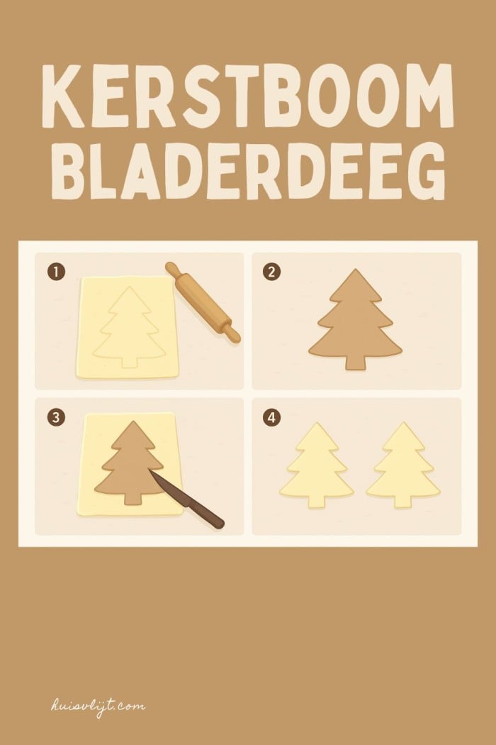 kerstboom bladerdeeg
