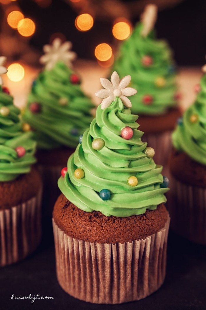 kerstboom cupcake