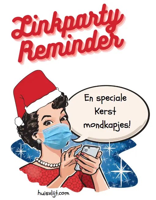 Kerst mondkapjes + Linkparty reminder