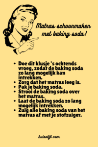 matras schoonmaken met baking soda