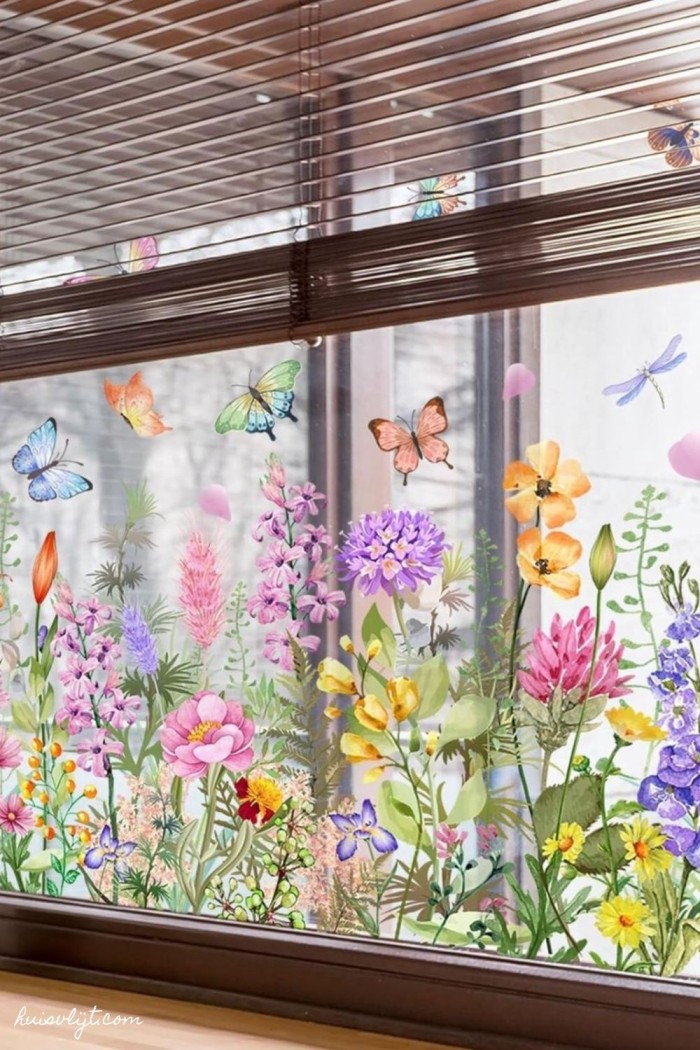 11 Eenvoudige ideeën voor voorjaars decoratie raam! 2 lente decoratie raam