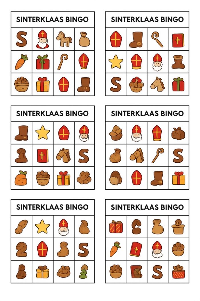 sinterklaas bingo kaarten