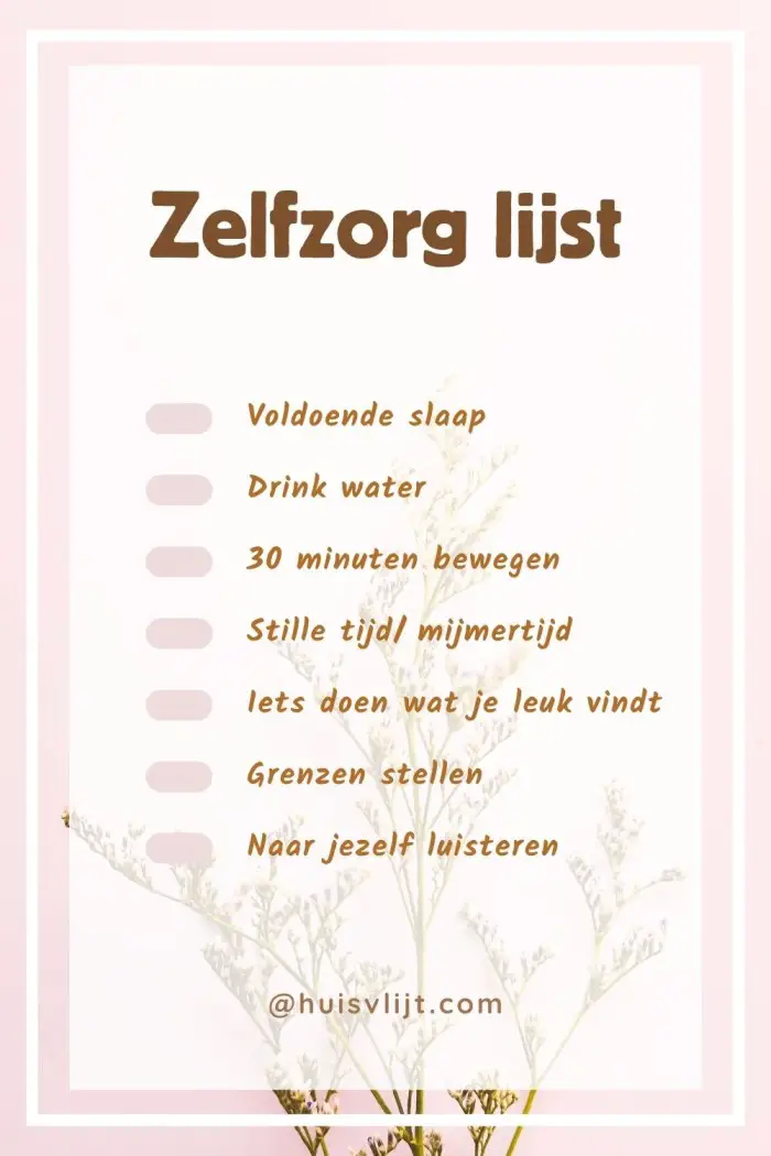 zelfzorg lijst