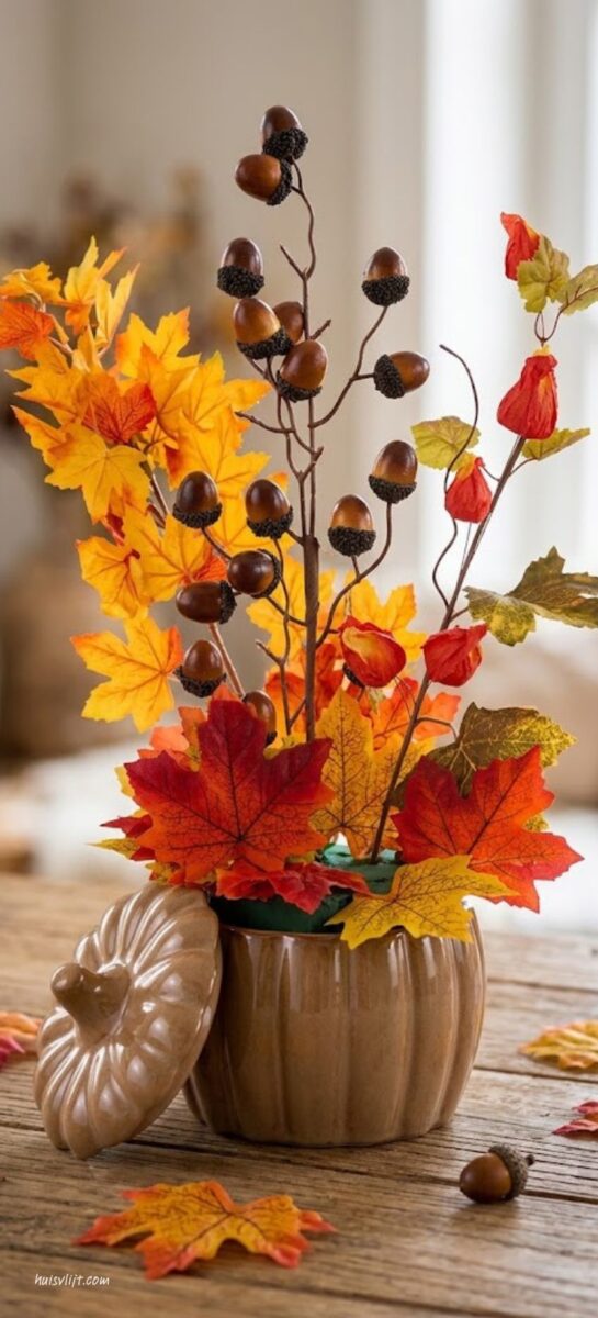 Herfst bloemstukken maken: zo maak je zelf een sfeervol herfststuk 5 action herfst bloemstuk