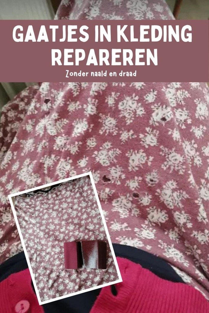 gaatjes in kleding repareren