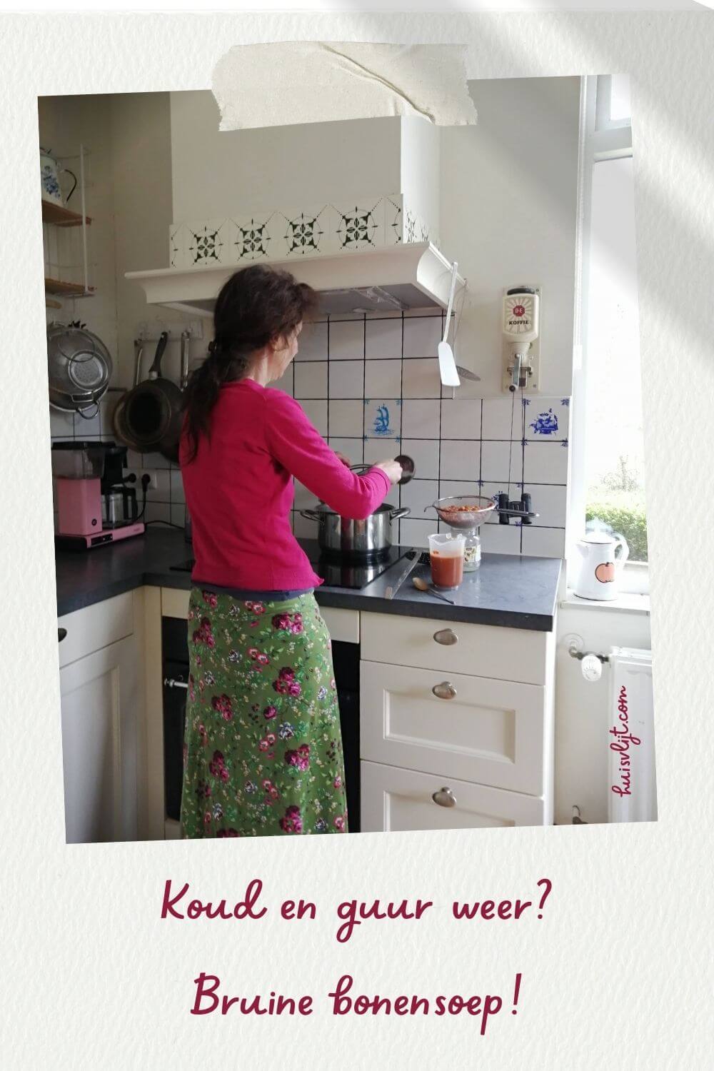 Vandaag eten we bruine bonensoep! Omdat het zo guur is!