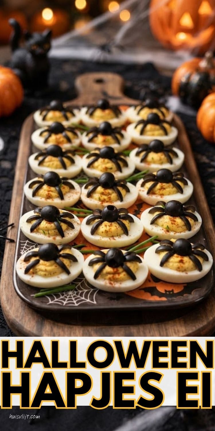 Een Halloween hapjesplank maken 2 halloween hapjes ei