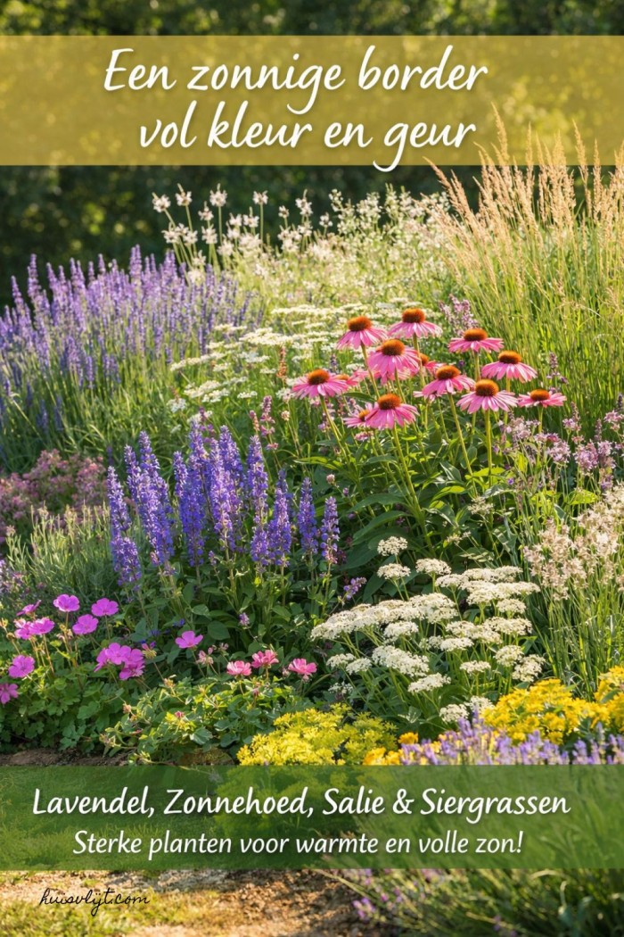 border zonnige tuin