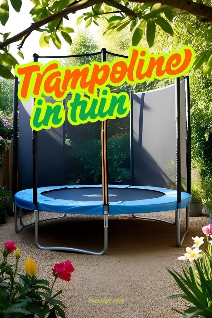 trampoline in tuin