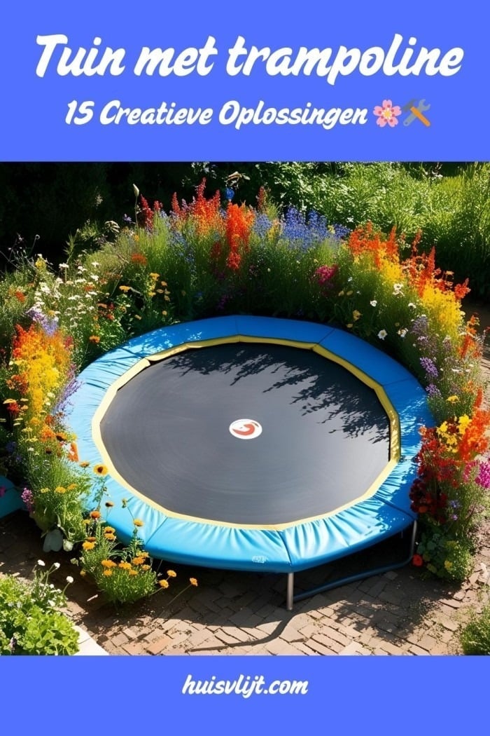 tuin met trampoline