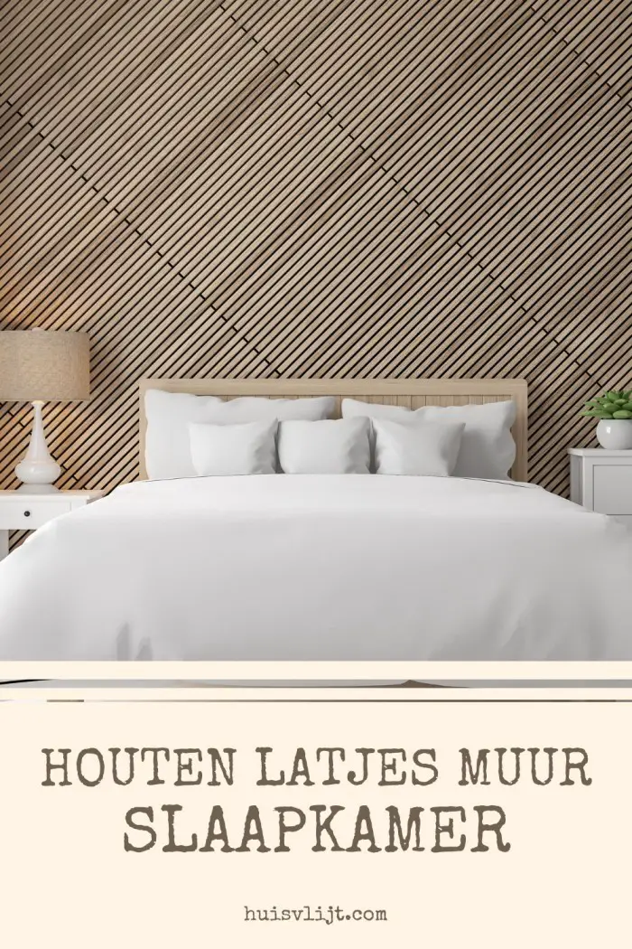 houten latjes wand slaapkamer