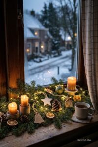 kerst vensterbank decoratie