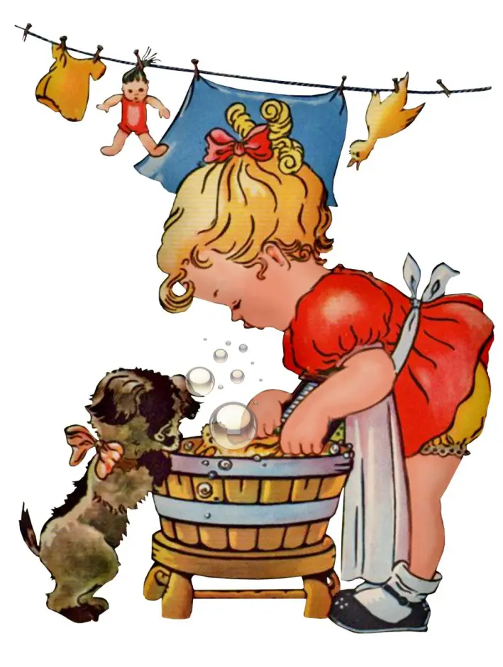 vintage girl wdog restored clipart 16160507428kZ 1