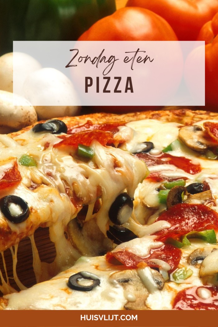 zondag eten pizza