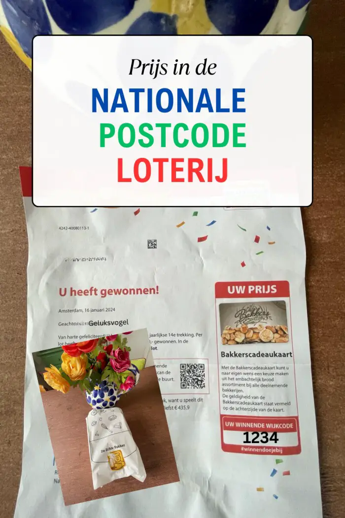 Nationale Postcode Loterij prijs gewonnen ter waarde van....