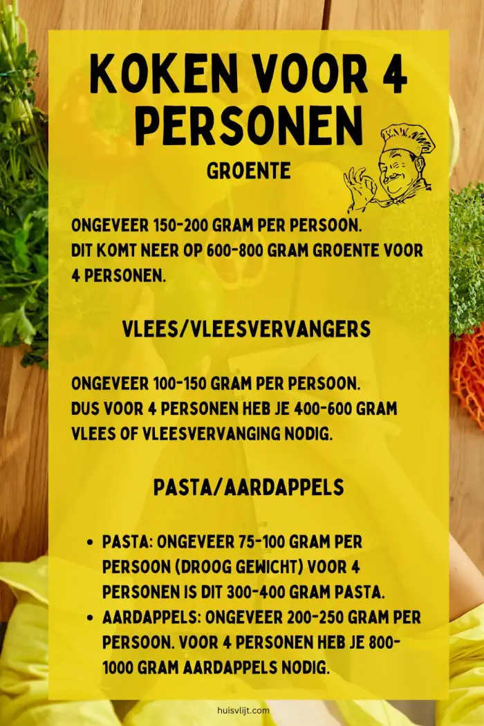 koken voor 4 personen