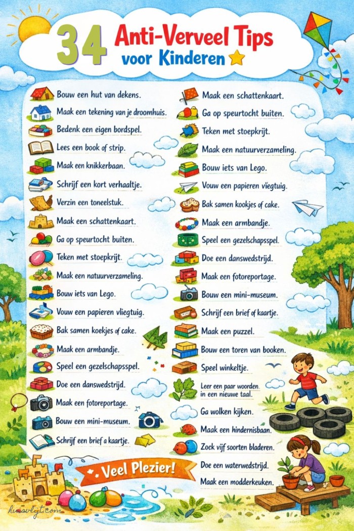 Anti verveel tips voor kinderen (en ouders): wat kun je doen als een kind zich verveelt? 3 verveel tips kinderen