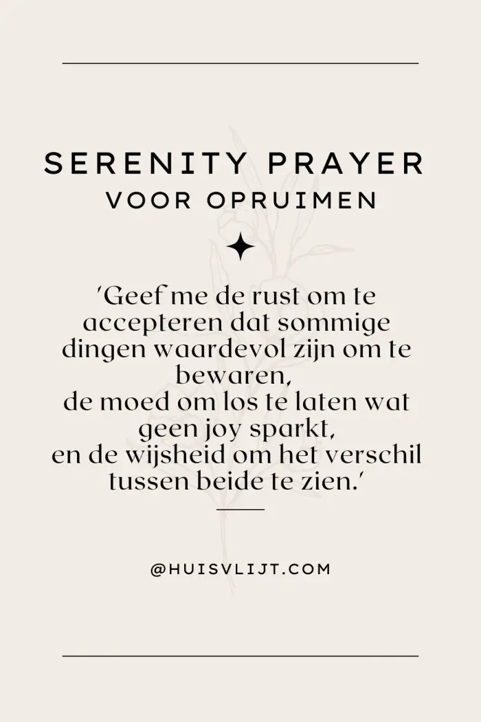 serenity prayer opruimen