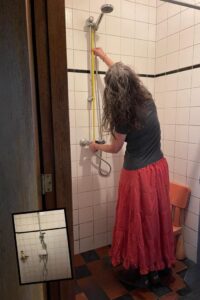 douchekop hoogte