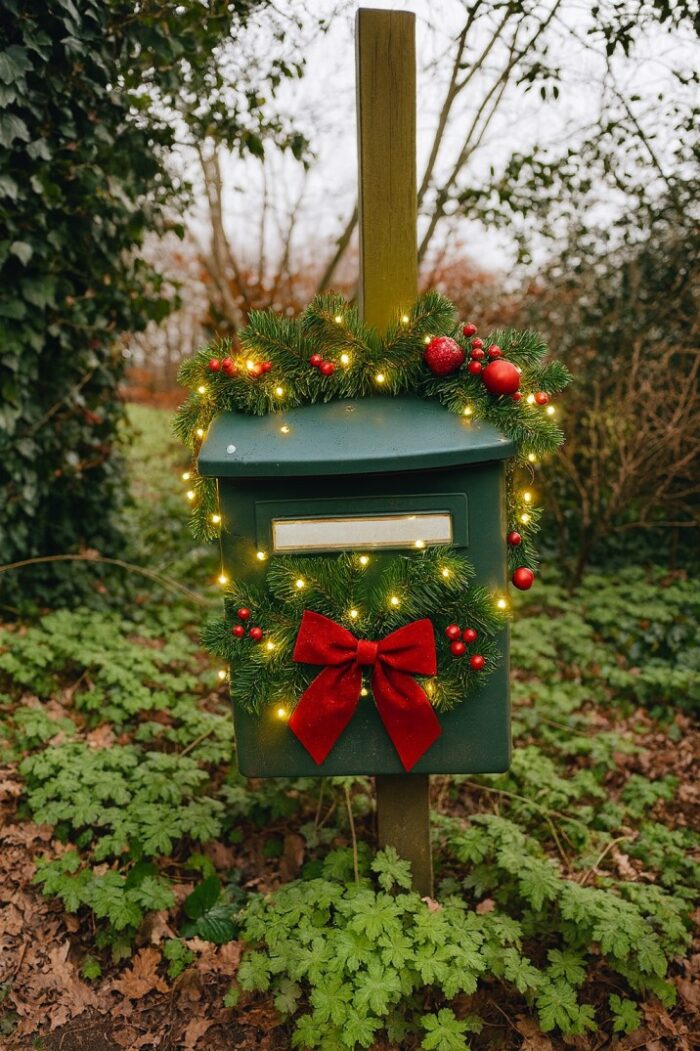 kerst buiten brievenbus