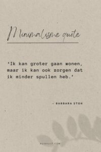 minimalisme leven