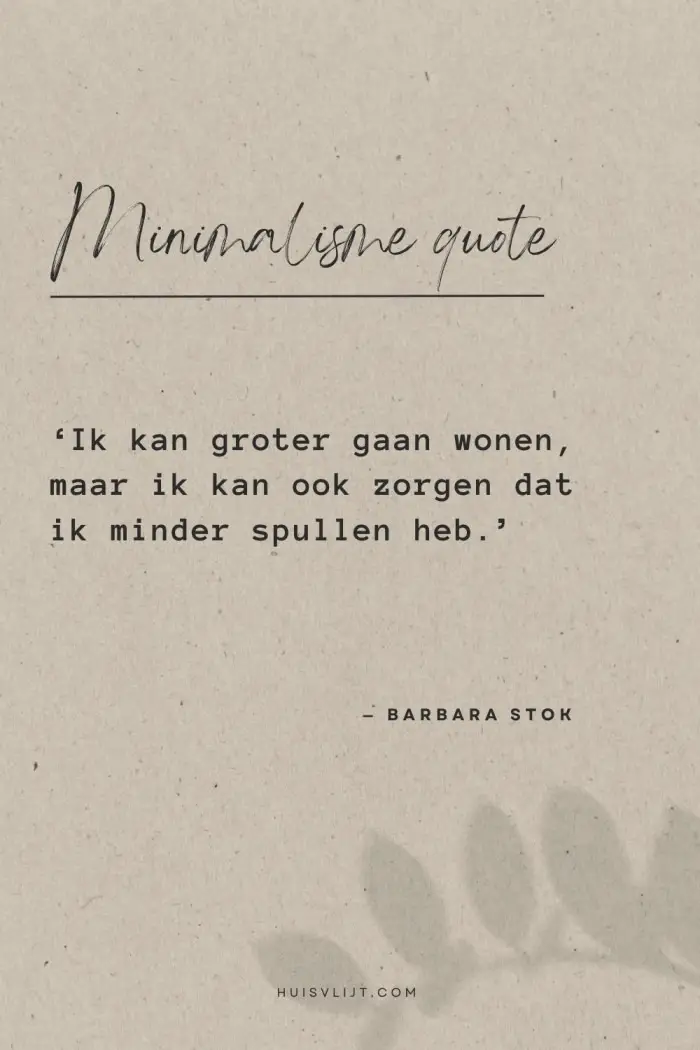 minimalisme leven en ruimte