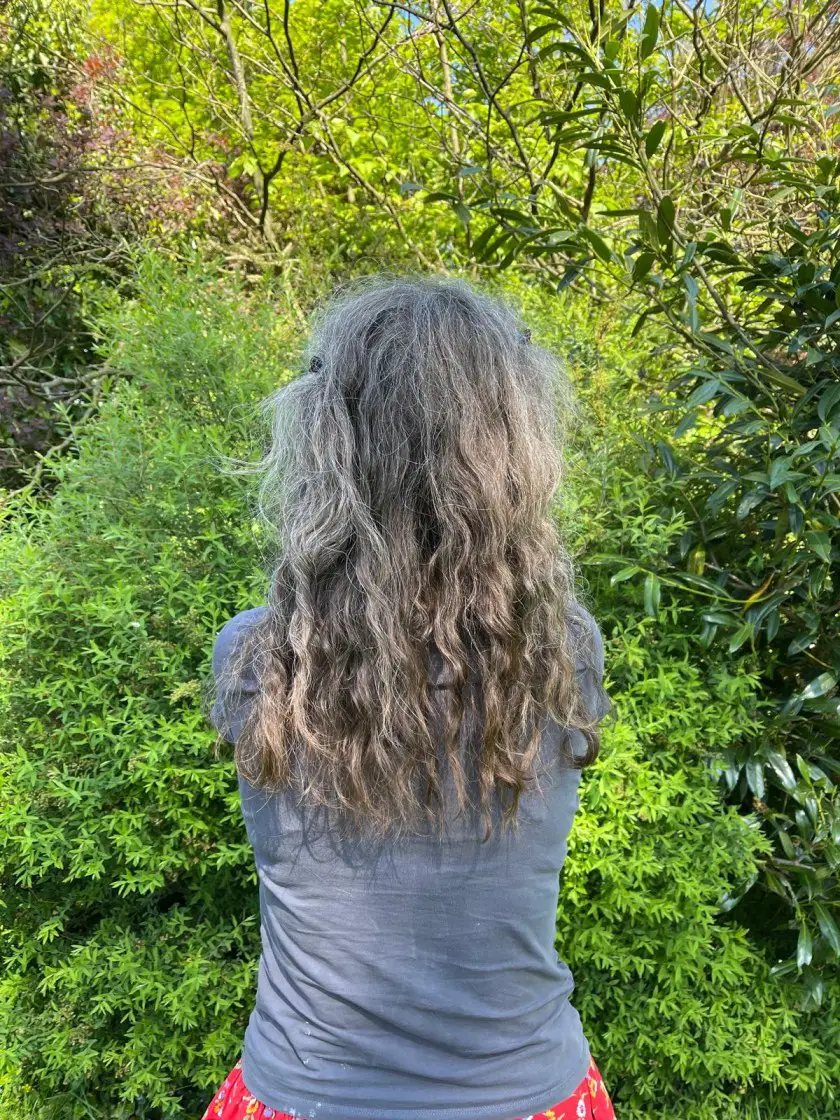 lang grijs haar
