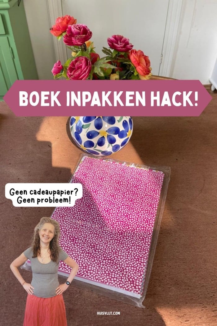 Een boek inpakken cadeau (als je geen inpakpapier hebt) 2 boek inpakken