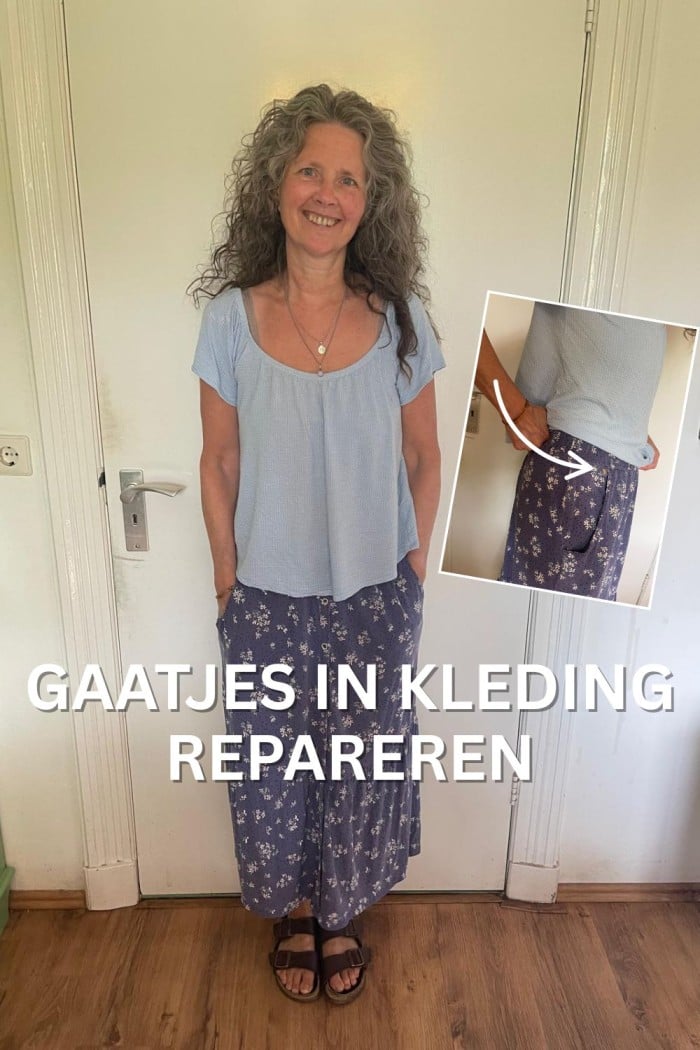gaatjes in kleding repareren