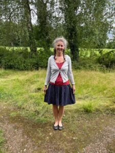 blauw rokje outfit