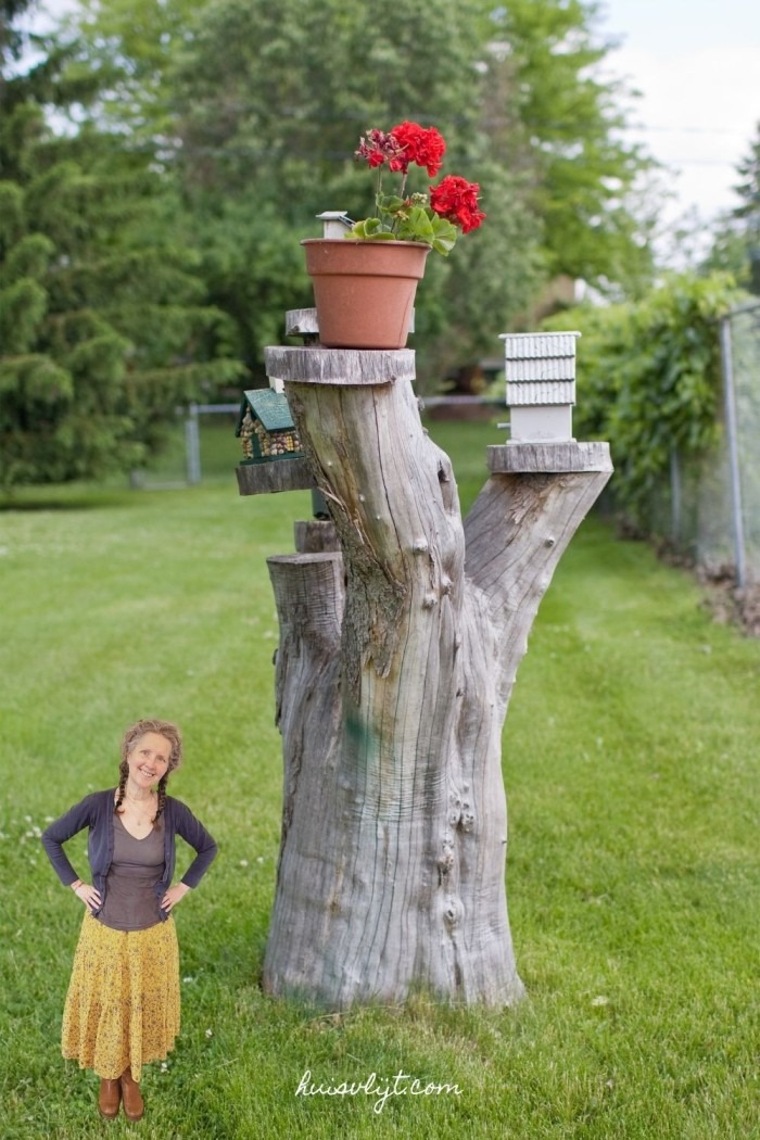 creatief met een boomstam