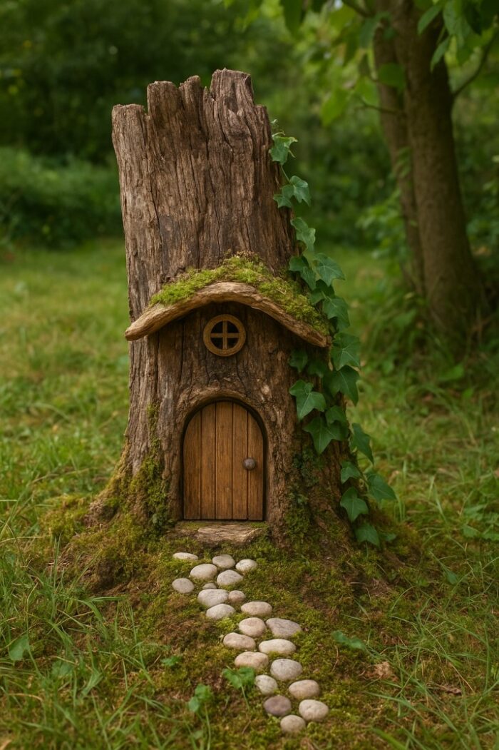 kabouterhuisje boomstam
