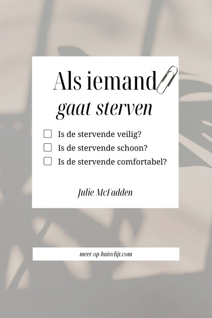 als iemand gaat sterven