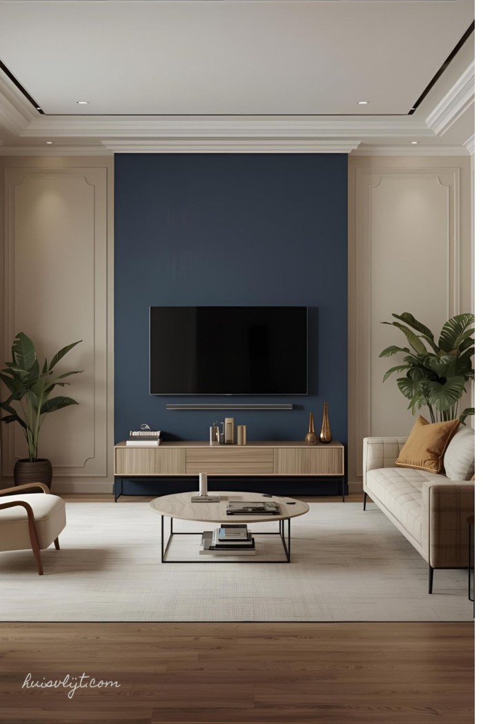 Muurverf Inspiratie: Strak en onderhoudsvriendelijk schilderwerk 4 muurverf inspiratie voor de woonkamer