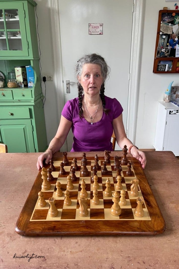 Leermoment: een schaakbord ≠ een dambord! 1 schaakbord
