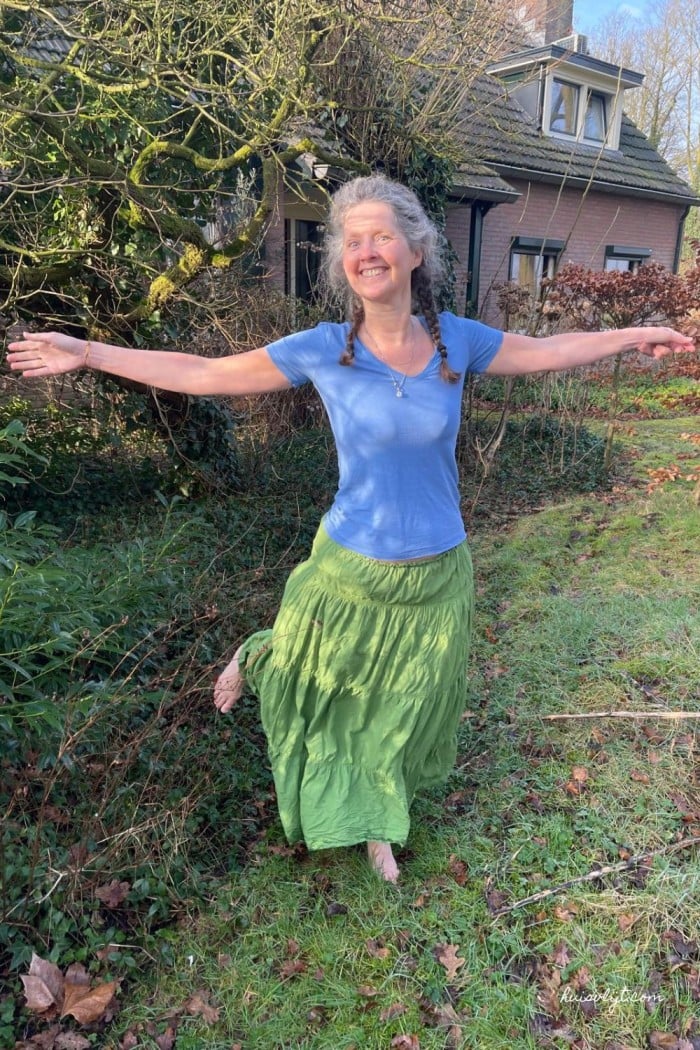 outfit groen en blauw