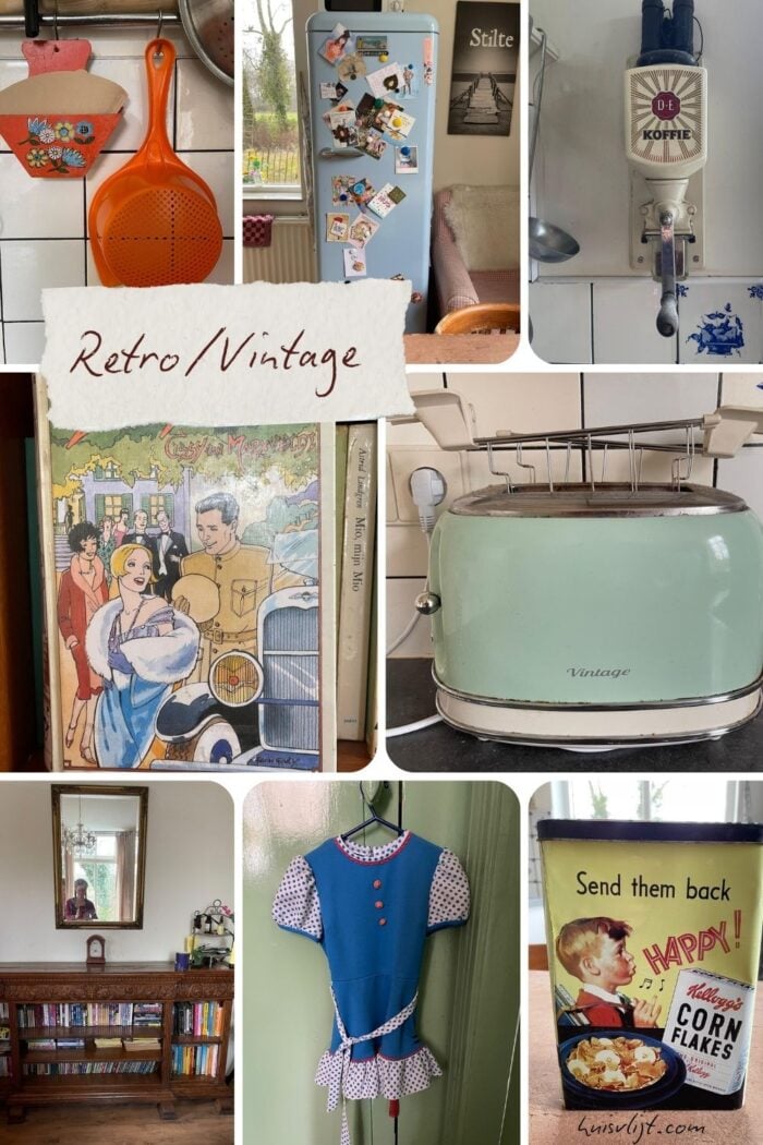 Conny's Creatieve Blog Hop: Retro/Vintage + Huisvlijt Linkparty Tip 1 retro vintage collage
