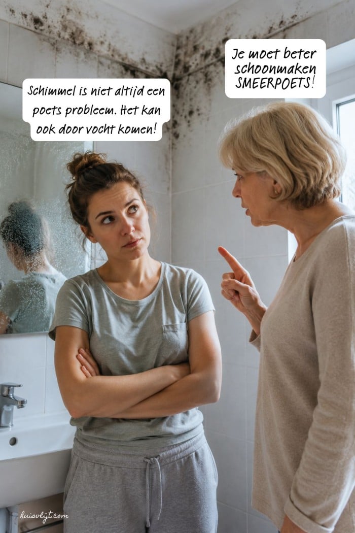 schimmel in de badkamer