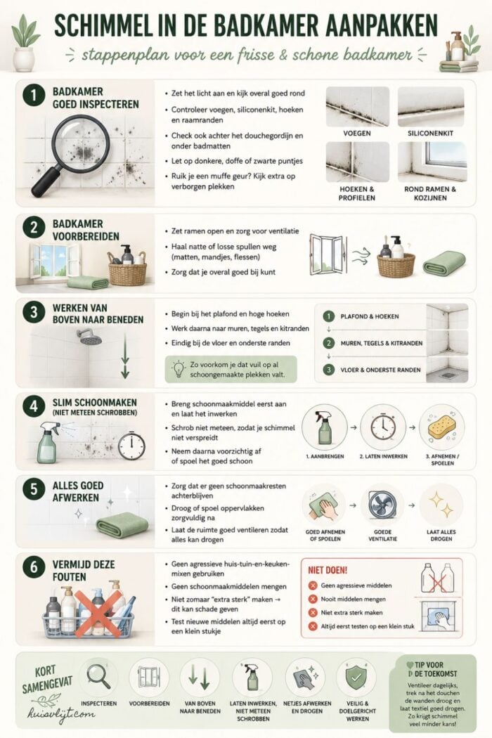 schimmel verwijderen badkamer