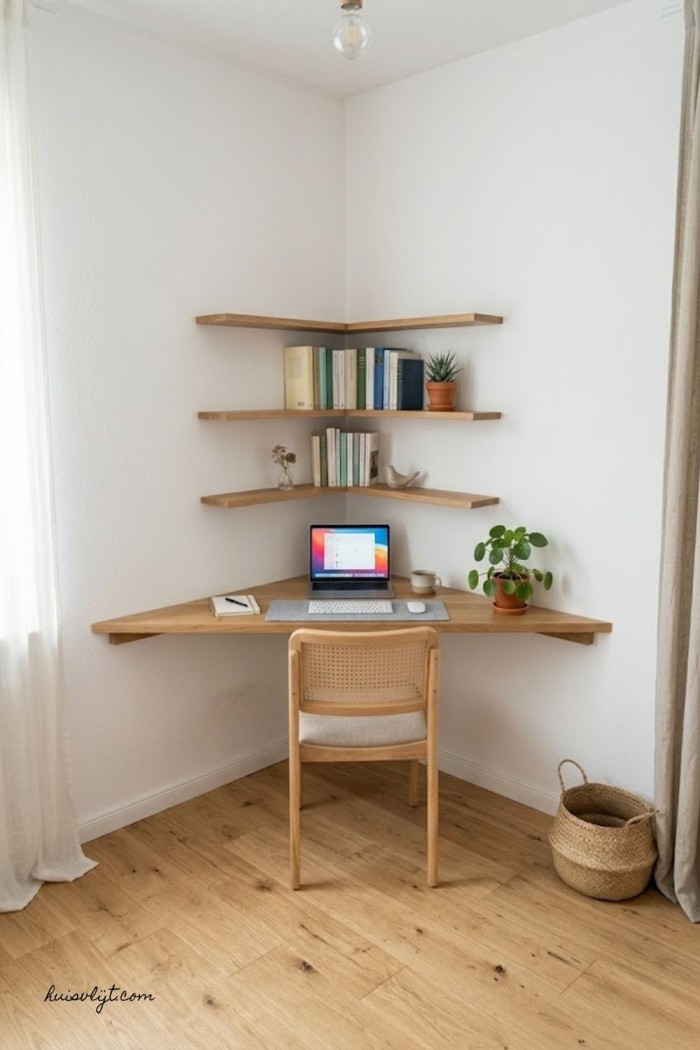 Kleine werkplek in huis? Zo haal je er toch alles uit (7 tips) 2 thuiskantoor inrichten klein