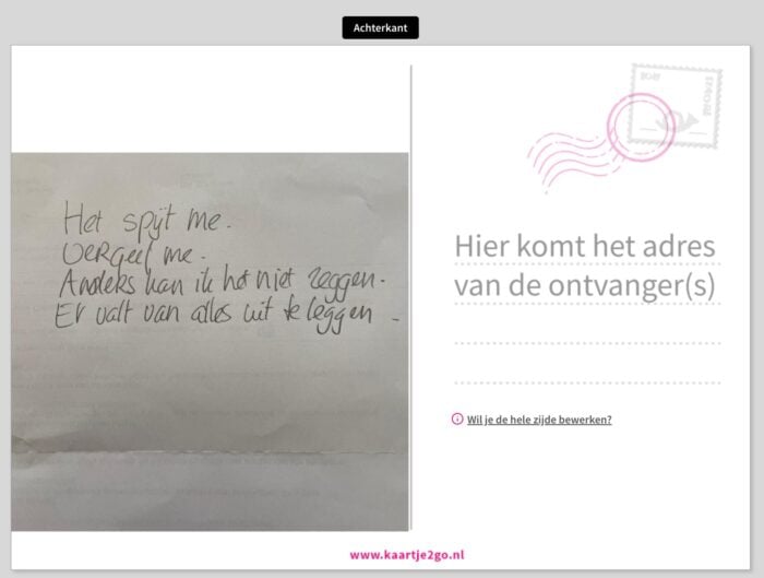 Kaartje2go als een kaart niet aankomt 3 kaartje2go handgeschreven tekst