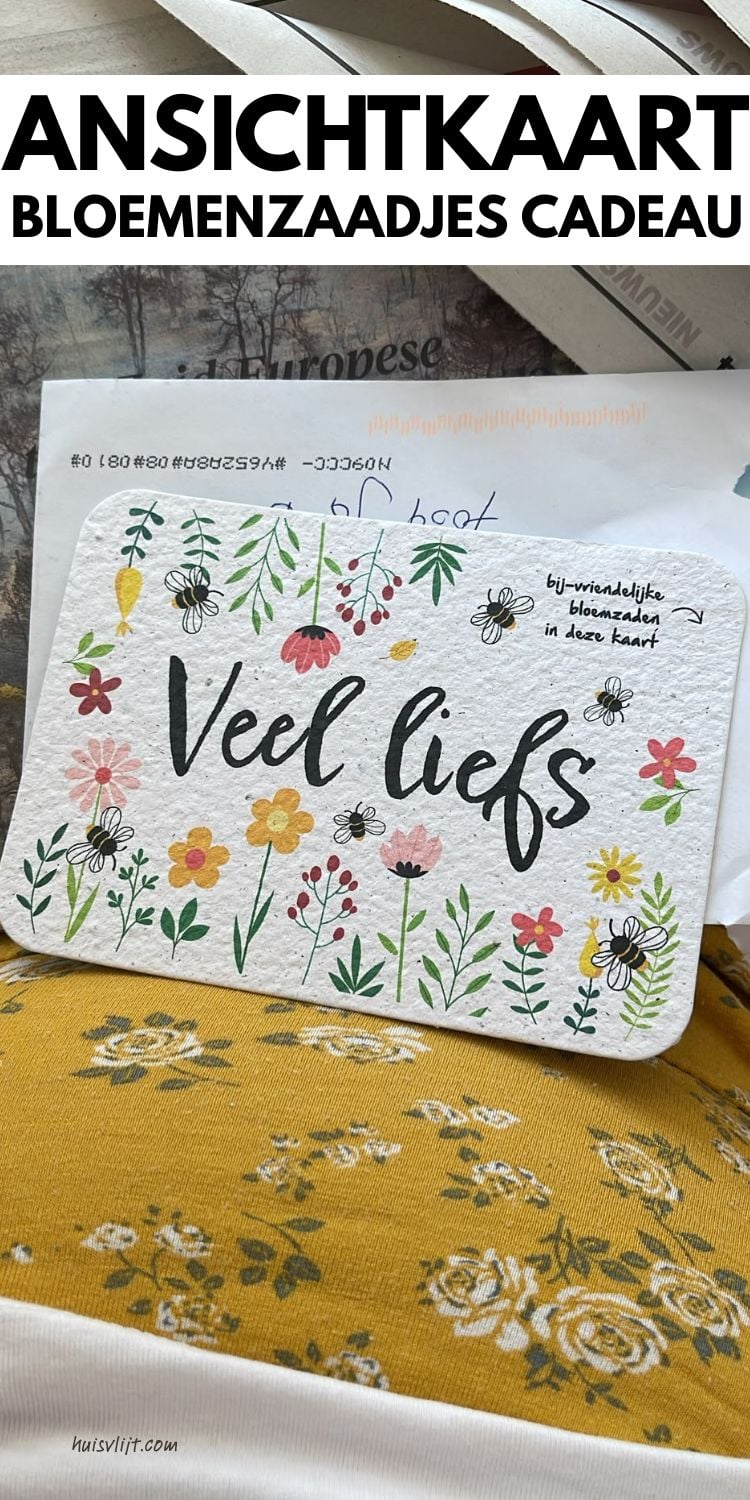 Een ansichtkaart met bloemenzaadjes cadeau 1 ansichtkaart bloemenzaadjes cadeau
