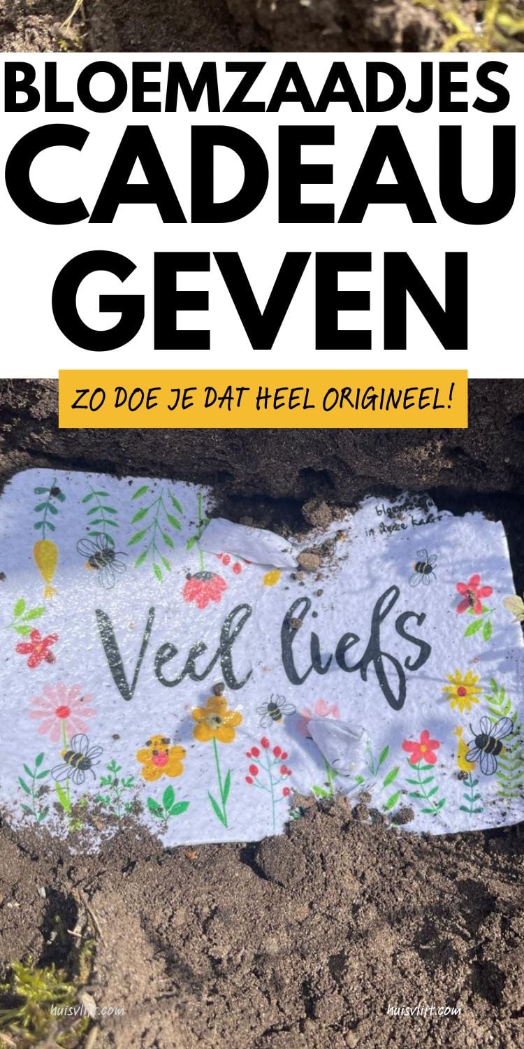 Een ansichtkaart met bloemenzaadjes cadeau 4 bloemenzaadjes cadeau geven