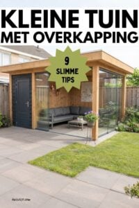 kleine tuin met overkapping